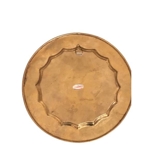 Vintage Hand-Painted Brass Decorative Plate Floral Mandala Design - Picture 2 of 2